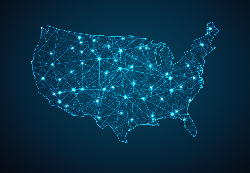 US Map with Electric GEO Mesh